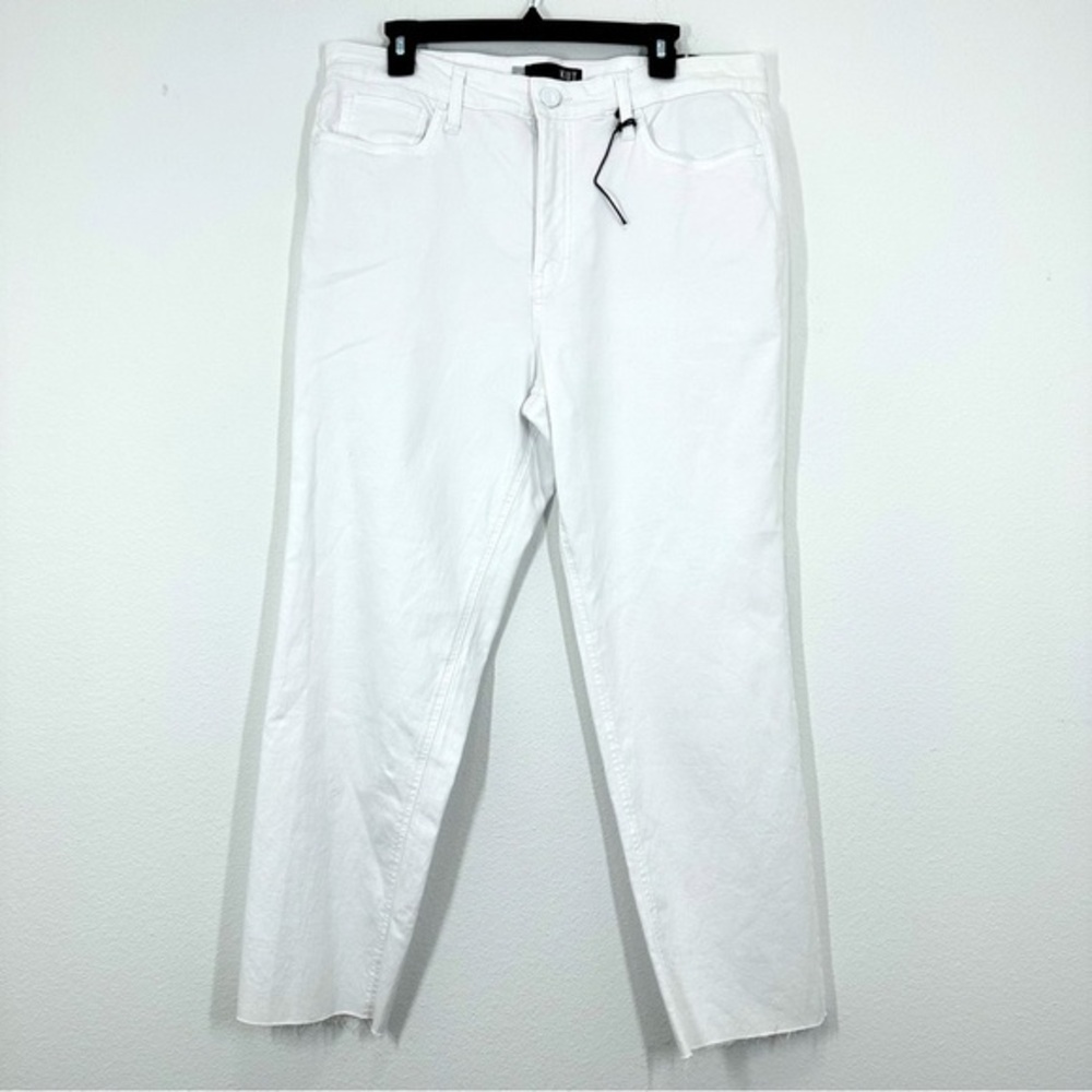 Kut From the Kloth NWT Size 16 White Denim Jeans High Rise Ab Fab Mom Jeans